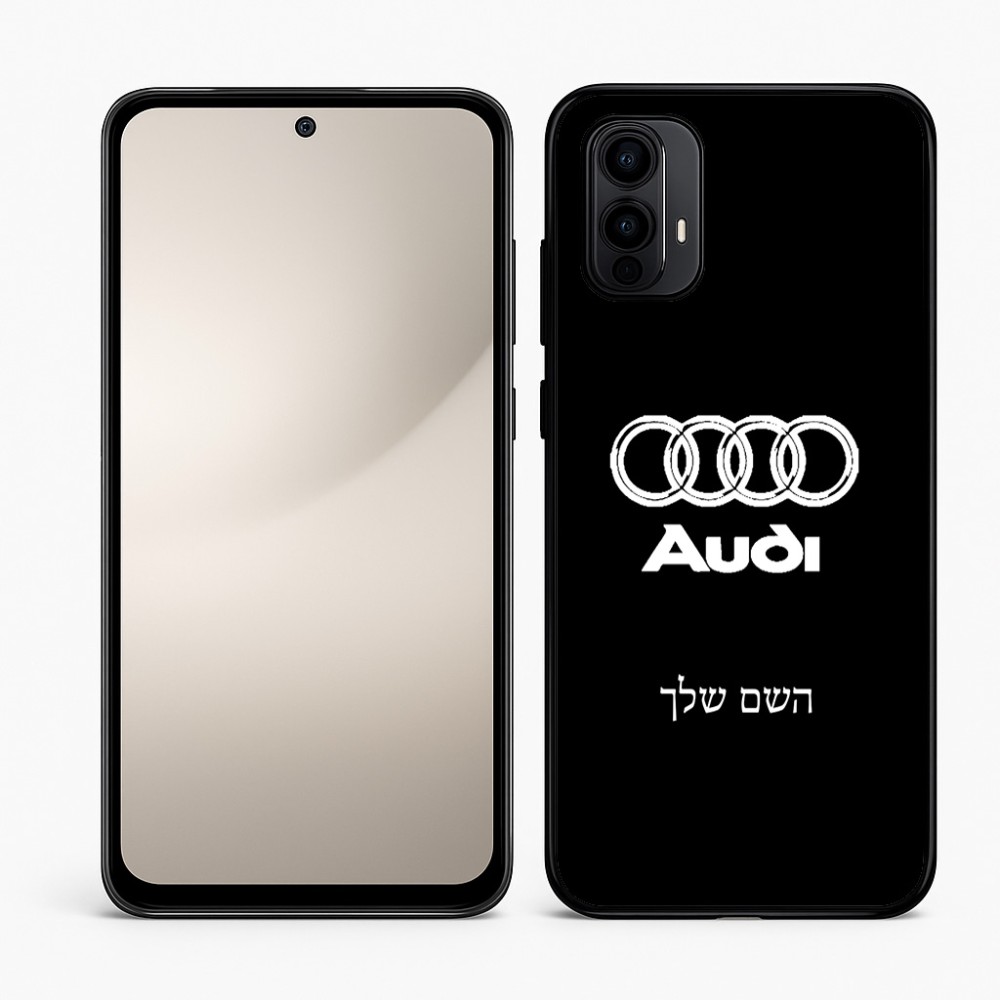 כיסוי בעיצוב אישי עם השם שלך לדגם - Motorola Moto E15 4G בעיצוב אאודי