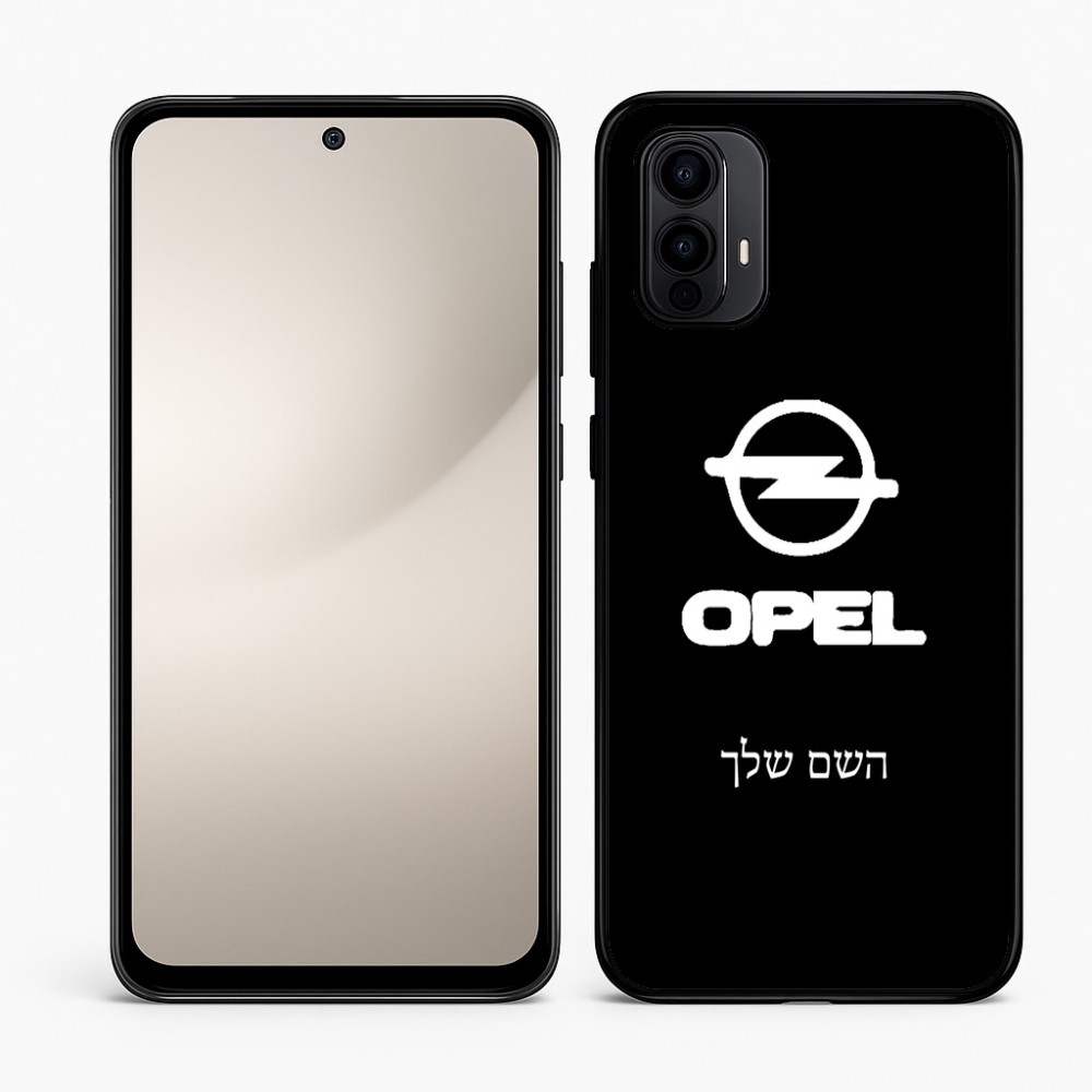 כיסוי בעיצוב אישי עם השם שלך לדגם - Motorola Moto E15 4G בעיצוב אופל