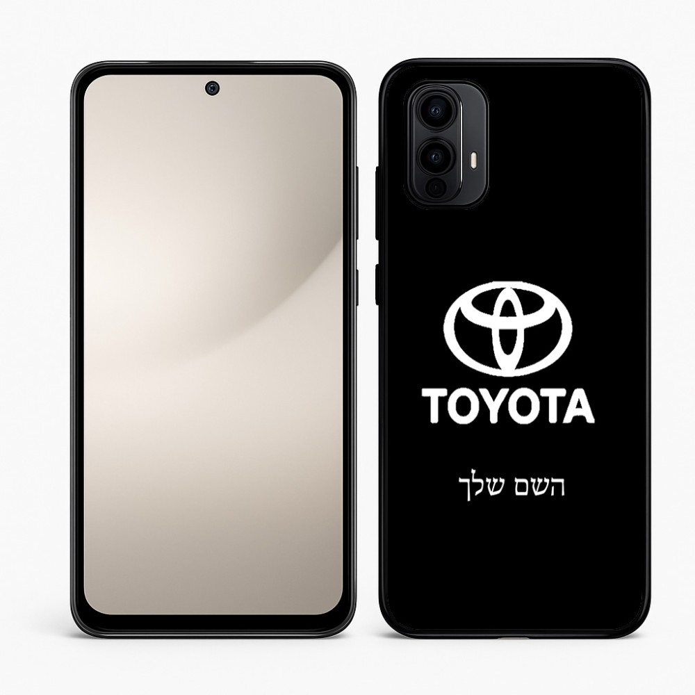 כיסוי בעיצוב אישי עם השם שלך לדגם - Motorola Moto E15 4G בעיצוב טויוטה