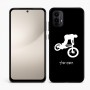 כיסוי בעיצוב אישי עם השם שלך לדגם - Motorola Moto E15 4G בעיצוב רוכב אופניים