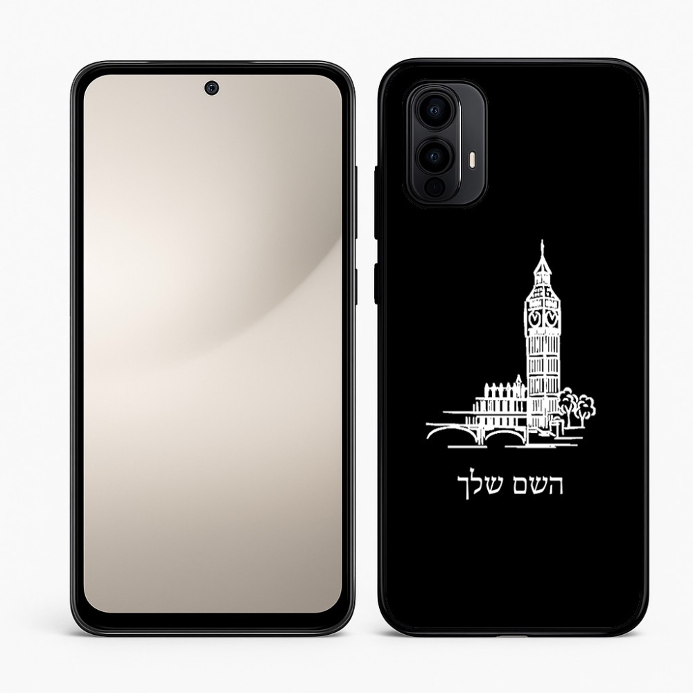 כיסוי בעיצוב אישי עם השם שלך לדגם - Motorola Moto E15 4G בעיצוב ביג בן