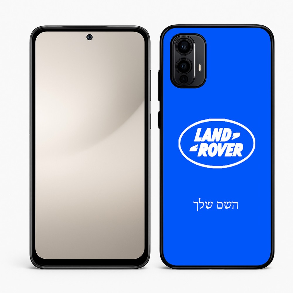 כיסוי בעיצוב אישי עם השם שלך לדגם - Motorola Moto E15 4G בעיצוב לנד רובר