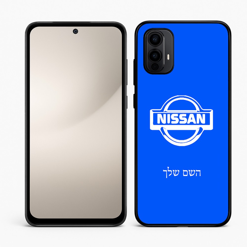 כיסוי בעיצוב אישי עם השם שלך לדגם - Motorola Moto E15 4G בעיצוב ניסאן