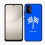 כיסוי בעיצוב אישי עם השם שלך לדגם - Motorola Moto E15 4G בעיצוב דגל המירוץ