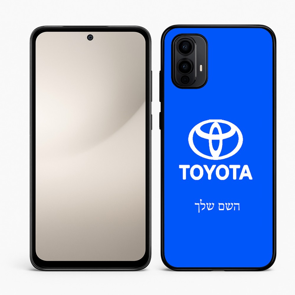 כיסוי בעיצוב אישי עם השם שלך לדגם - Motorola Moto E15 4G בעיצוב טויוטה