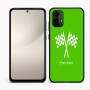 כיסוי בעיצוב אישי עם השם שלך לדגם - Motorola Moto E15 4G בעיצוב דגל המירוץ