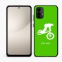 כיסוי בעיצוב אישי עם השם שלך לדגם - Motorola Moto E15 4G בעיצוב רוכב אופניים
