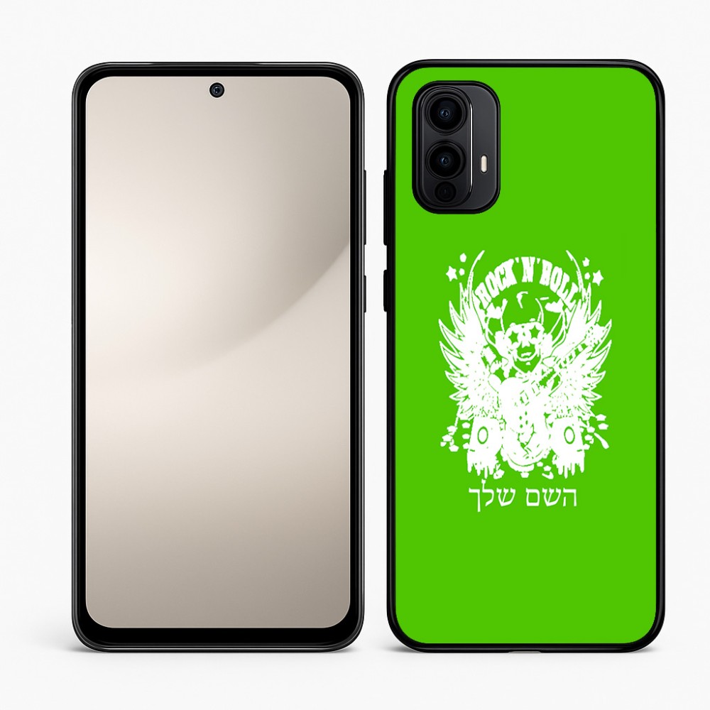 כיסוי בעיצוב אישי עם השם שלך לדגם - Motorola Moto E15 4G בעיצוב רוקנרול