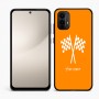 כיסוי בעיצוב אישי עם השם שלך לדגם - Motorola Moto E15 4G בעיצוב דגל המירוץ