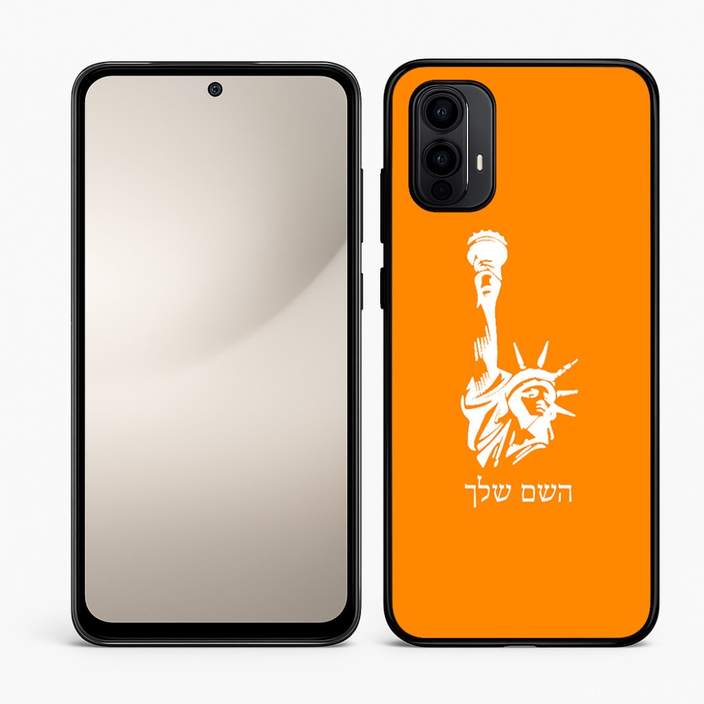כיסוי בעיצוב אישי עם השם שלך לדגם - Motorola Moto E15 4G בעיצוב פסל החירות