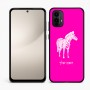 כיסוי בעיצוב אישי עם השם שלך לדגם - Motorola Moto E15 4G בעיצוב זברה