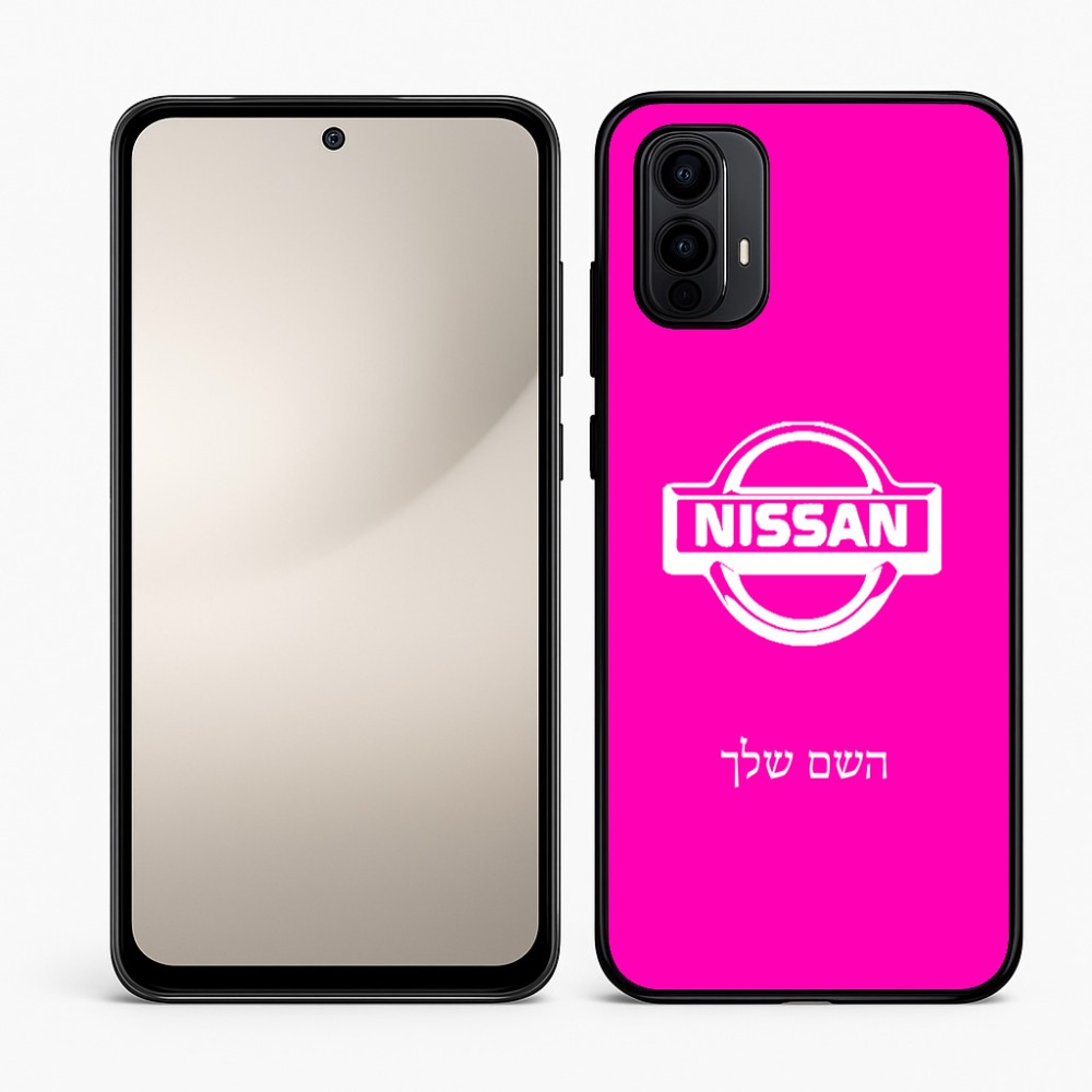 כיסוי בעיצוב אישי עם השם שלך לדגם - Motorola Moto E15 4G בעיצוב ניסאן