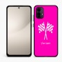 כיסוי בעיצוב אישי עם השם שלך לדגם - Motorola Moto E15 4G בעיצוב דגל המירוץ