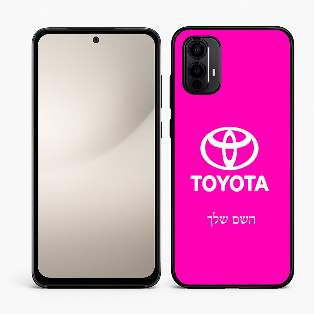 כיסוי בעיצוב אישי עם השם שלך לדגם - Motorola Moto E15 4G בעיצוב טויוטה