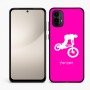 כיסוי בעיצוב אישי עם השם שלך לדגם - Motorola Moto E15 4G בעיצוב רוכב אופניים