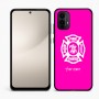כיסוי בעיצוב אישי עם השם שלך לדגם - Motorola Moto E15 4G בעיצוב כבאי - תגית