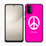כיסוי בעיצוב אישי עם השם שלך לדגם - Motorola Moto E15 4G בעיצוב סמל השלום