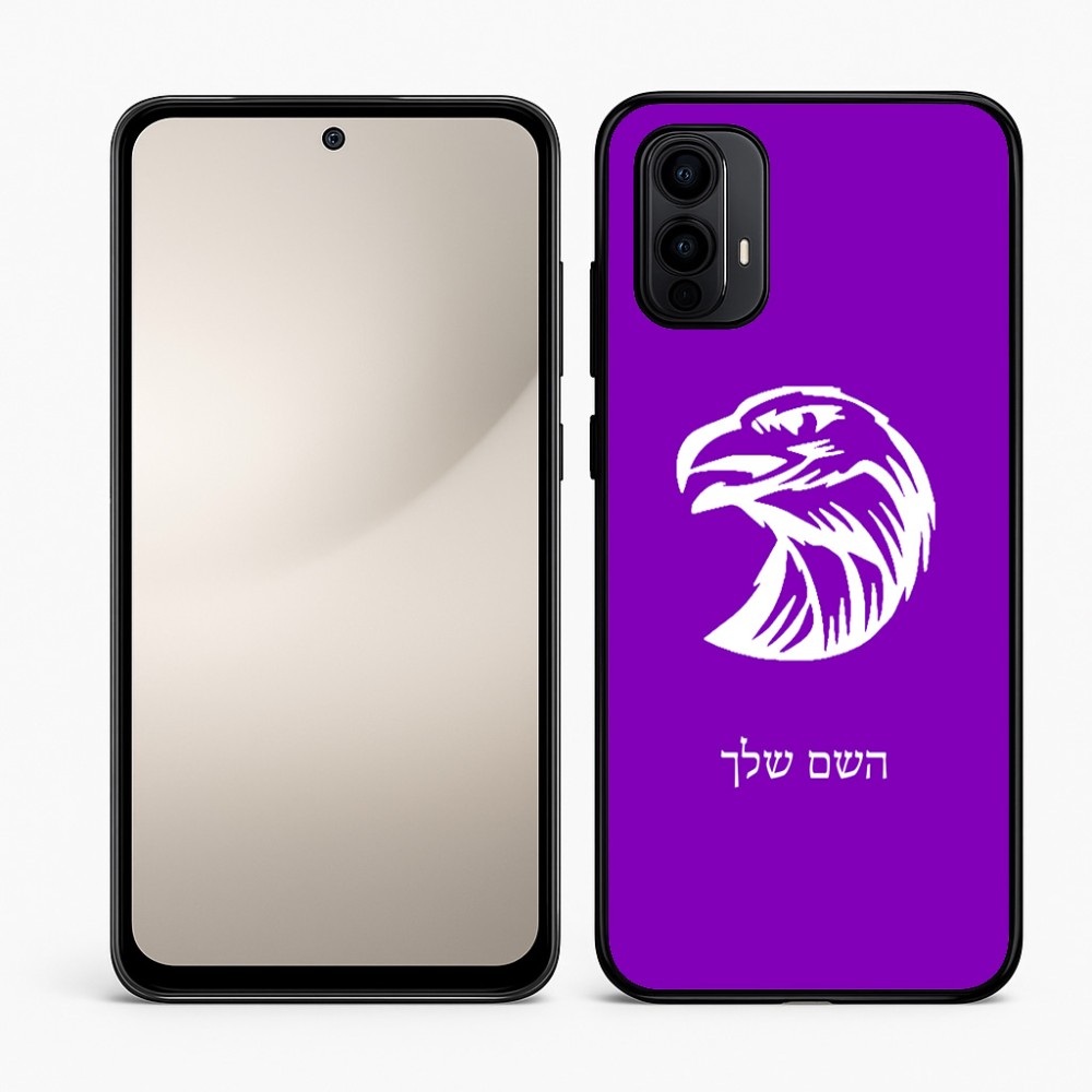 כיסוי בעיצוב אישי עם השם שלך לדגם - Motorola Moto E15 4G בעיצוב ראש נשר