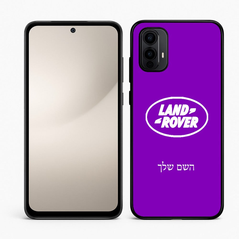 כיסוי בעיצוב אישי עם השם שלך לדגם - Motorola Moto E15 4G בעיצוב לנד רובר
