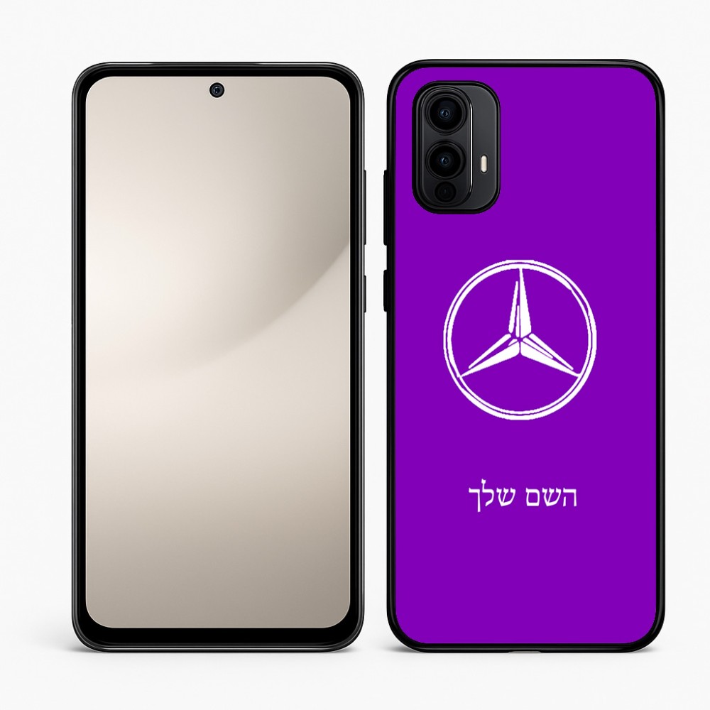 כיסוי בעיצוב אישי עם השם שלך לדגם - Motorola Moto E15 4G בעיצוב מרצדס-בנץ