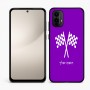 כיסוי בעיצוב אישי עם השם שלך לדגם - Motorola Moto E15 4G בעיצוב דגל המירוץ