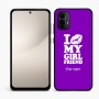 כיסוי בעיצוב אישי עם השם שלך לדגם - Motorola Moto E15 4G בעיצוב לנשק את החברה שלי
