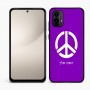 כיסוי בעיצוב אישי עם השם שלך לדגם - Motorola Moto E15 4G בעיצוב סמל השלום