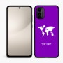 כיסוי בעיצוב אישי עם השם שלך לדגם - Motorola Moto E15 4G בעיצוב מפת העולם