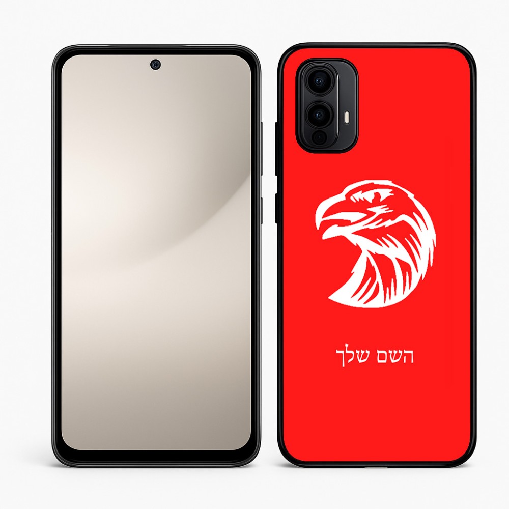 כיסוי בעיצוב אישי עם השם שלך לדגם - Motorola Moto E15 4G בעיצוב ראש נשר