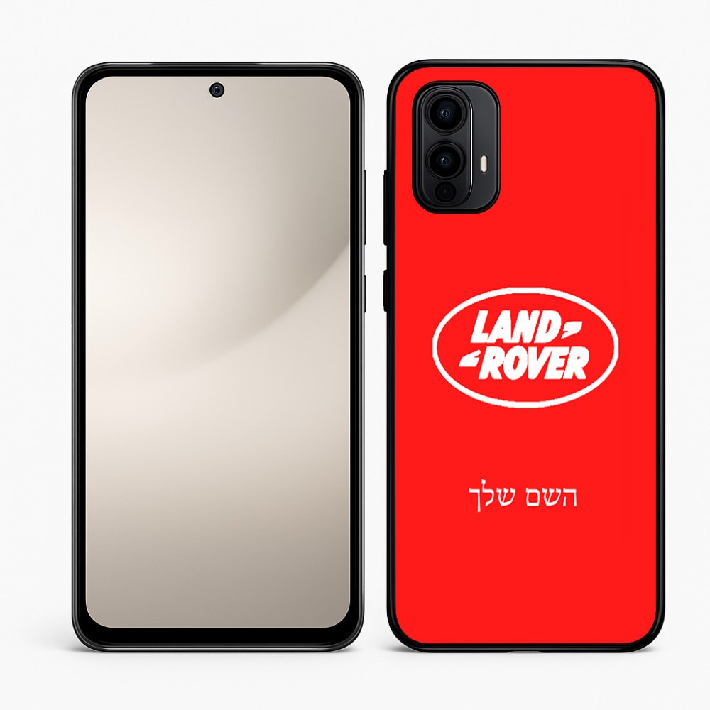 כיסוי בעיצוב אישי עם השם שלך לדגם - Motorola Moto E15 4G בעיצוב לנד רובר