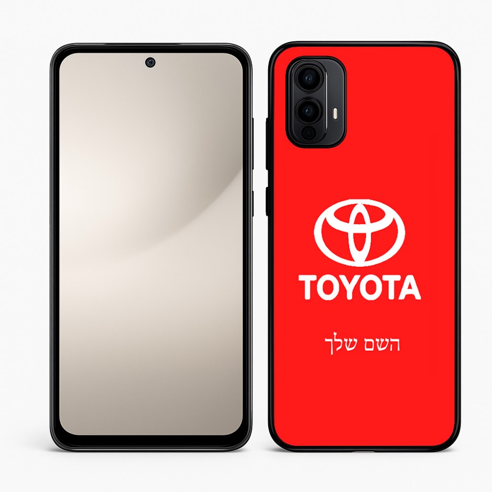 כיסוי בעיצוב אישי עם השם שלך לדגם - Motorola Moto E15 4G בעיצוב טויוטה