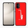 כיסוי בעיצוב אישי עם השם שלך לדגם - Motorola Moto E15 4G בעיצוב סקסופון