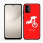 כיסוי בעיצוב אישי עם השם שלך לדגם - Motorola Moto E15 4G בעיצוב רוכב אופניים