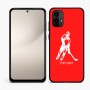 כיסוי בעיצוב אישי עם השם שלך לדגם - Motorola Moto E15 4G בעיצוב שחקן הוקי