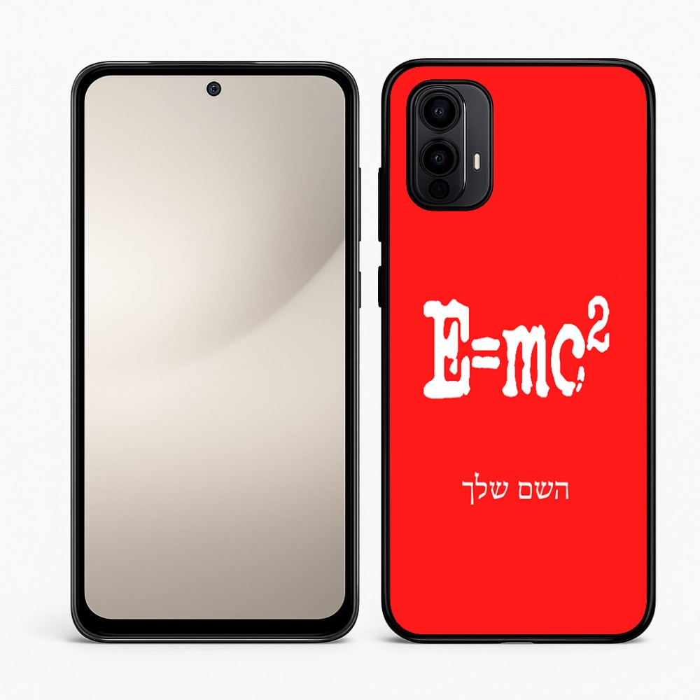 כיסוי בעיצוב אישי עם השם שלך לדגם - Motorola Moto E15 4G בעיצוב נוסחת אלברט איינשטיין