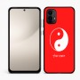 כיסוי בעיצוב אישי עם השם שלך לדגם - Motorola Moto E15 4G בעיצוב סמל יינג יאנג