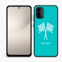 כיסוי בעיצוב אישי עם השם שלך לדגם - Motorola Moto E15 4G בעיצוב דגל המירוץ