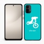 כיסוי בעיצוב אישי עם השם שלך לדגם - Motorola Moto E15 4G בעיצוב רוכב אופניים