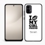 כיסוי בעיצוב אישי עם השם שלך לדגם - Motorola Moto E15 4G בעיצוב לנשק את החברה שלי