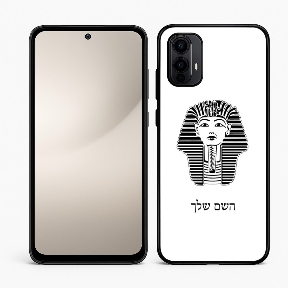 כיסוי בעיצוב אישי עם השם שלך לדגם - Motorola Moto E15 4G בעיצוב פרעה - תות ענח' אמון מצרי