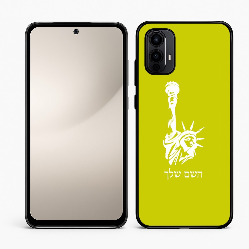 כיסוי בעיצוב אישי עם השם שלך לדגם - Motorola Moto E15 4G בעיצוב פסל החירות