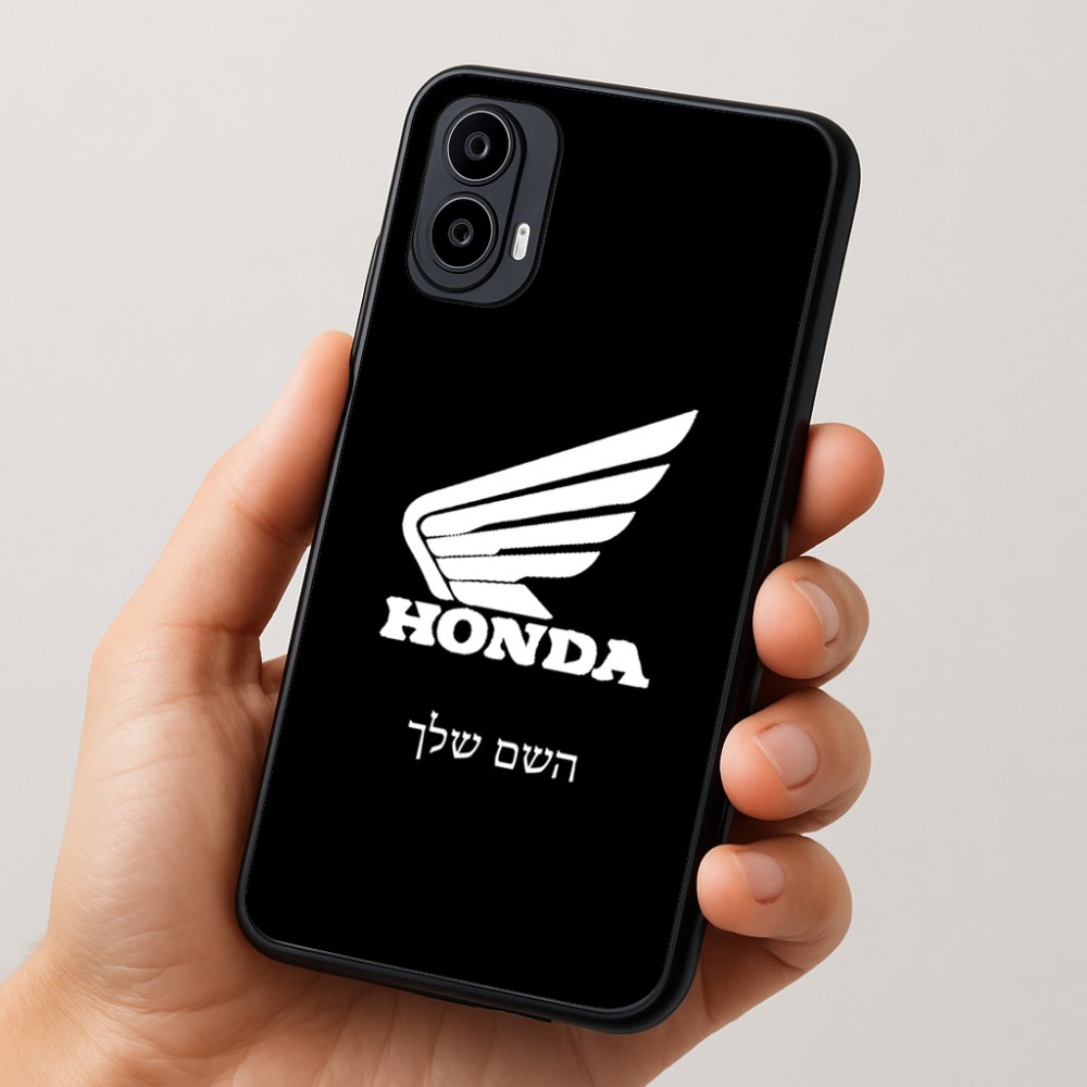 כיסוי בעיצוב אישי עם השם שלך לדגם - Motorola Moto E15 4G בעיצוב הונדה