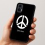 כיסוי בעיצוב אישי עם השם שלך לדגם - Motorola Moto E15 4G בעיצוב סמל השלום