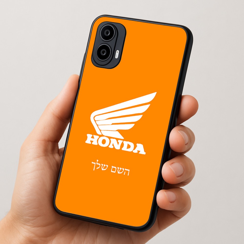 כיסוי בעיצוב אישי עם השם שלך לדגם - Motorola Moto E15 4G בעיצוב הונדה
