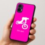 כיסוי בעיצוב אישי עם השם שלך לדגם - Motorola Moto E15 4G בעיצוב רוכב אופניים