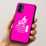 כיסוי בעיצוב אישי עם השם שלך לדגם - Motorola Moto E15 4G בעיצוב רוכב סוסים