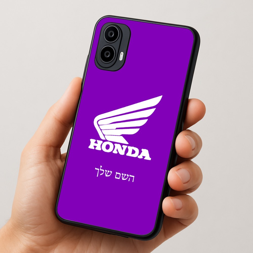כיסוי בעיצוב אישי עם השם שלך לדגם - Motorola Moto E15 4G בעיצוב הונדה