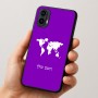 כיסוי בעיצוב אישי עם השם שלך לדגם - Motorola Moto E15 4G בעיצוב מפת העולם