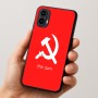 כיסוי בעיצוב אישי עם השם שלך לדגם - Motorola Moto E15 4G בעיצוב פטיש ומגל