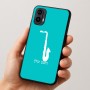כיסוי בעיצוב אישי עם השם שלך לדגם - Motorola Moto E15 4G בעיצוב סקסופון